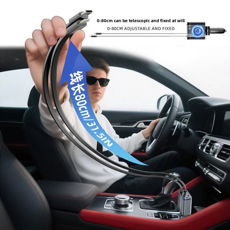 Super Fast Charging Retractable Car Phone Charger - RAS online hub