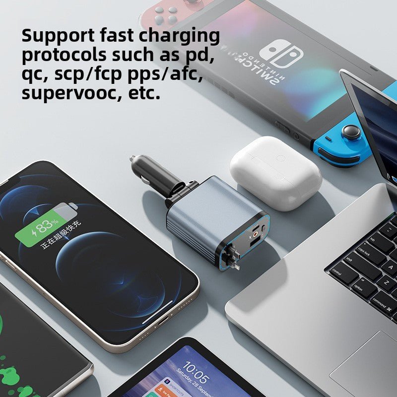 Super Fast Charging Retractable Car Phone Charger - RAS online hub